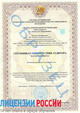 Образец сертификата соответствия аудитора №ST.RU.EXP.00006174-1 Ленинск Сертификат ISO 22000